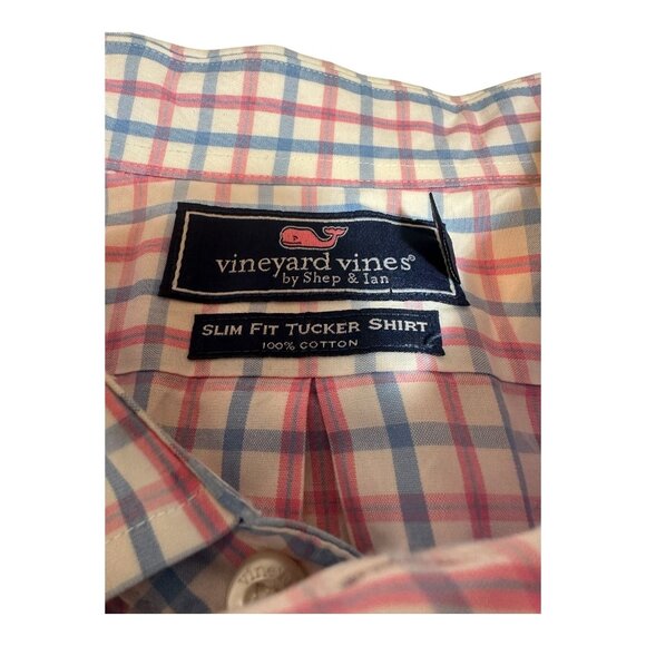 Vineyard Vines Slim Fit Tucker Shirt XXL 100% Cotton Multicolor Checkered Mens - Picture 3 of 9